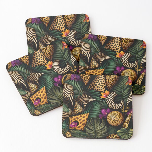 Item preview, Layered Safari – Animal Skins with Tropical Shadows and Florals designed and sold by ArtiQreate.