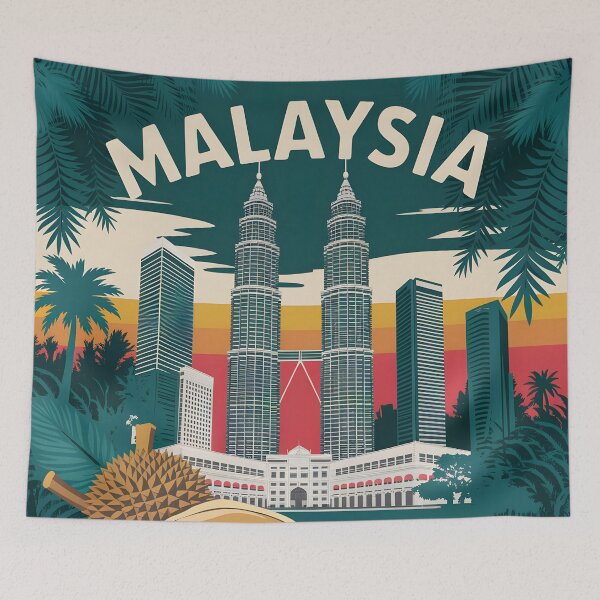 Item preview, Malaysia: Tropical Vintage Skyline & Heritage designed and sold by LSVart.