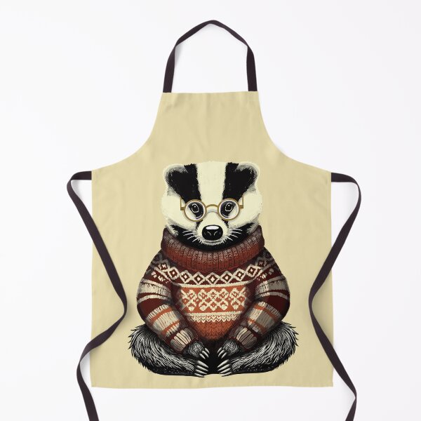 Item preview, osy Badger in Fair Isle Jumper – Cute Woodland Animal Illustration designed and sold by krisevansart.