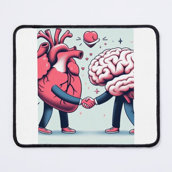 Item preview, Balance Is Key – Heart and Brain Handshake Illustration for Emotional Intelligence designed and sold by ashokreddy343.