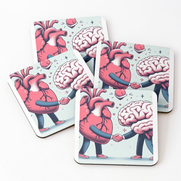 Item preview, Balance Is Key – Heart and Brain Handshake Illustration for Emotional Intelligence designed and sold by ashokreddy343.