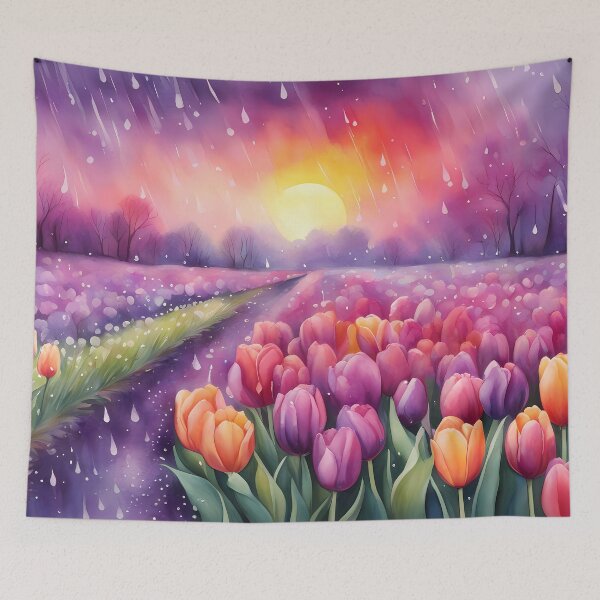 Item preview, Pink Tulip Fields at Dawn designed and sold by CalmnessbyChoice.