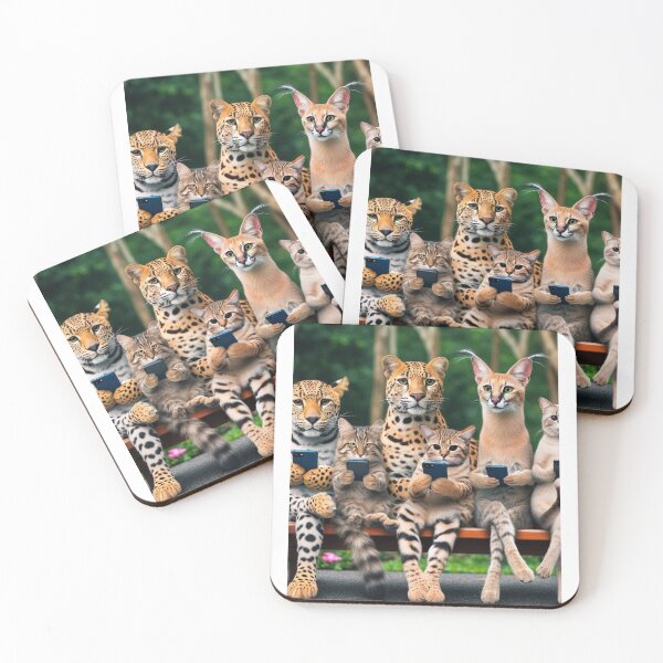 Item preview, Tech-Savvy Feliforms – Big Cats & Wild Creatures Using Smartphones designed and sold by ashokreddy343.
