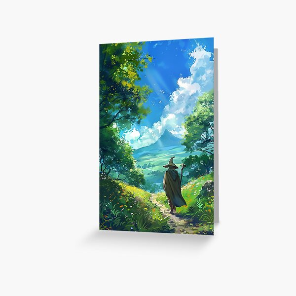 Item preview, Unexpected Journey – Ghibli-Inspired Fantasy Art | Hobbit Landscape Illustration designed and sold by czki.