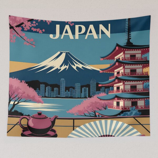 Item preview, Japan: Vintage Mount Fuji, Cherry Blossoms & Cultural Icons designed and sold by LSVart.