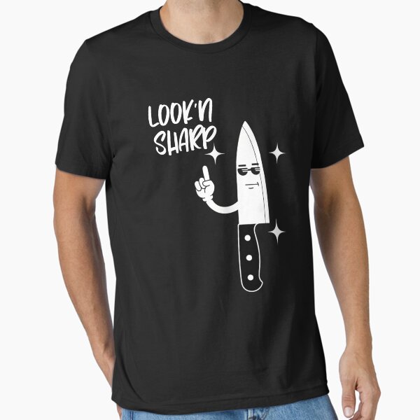 Item preview, funny knife illustration Look'n Sharp saying cute pun designed and sold by LuxeGraphix Shirt.