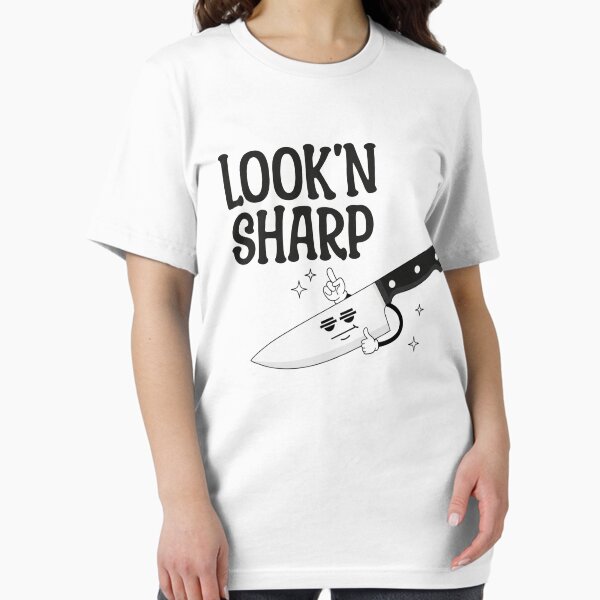 Item preview, funny knife illustration Look'n Sharp saying cute pun designed and sold by LuxeGraphix Shirt.