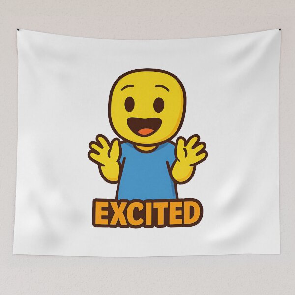 Item preview, Excited Roblox Noob | Funny Happy Gamer Design | Roblox Meme Cartoon for Gamers designed and sold by Printynest.