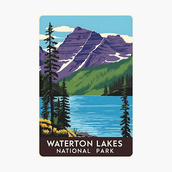 Item preview, Waterton National Park Canada Vintage Travel Tourism  designed and sold by TravelersGems.