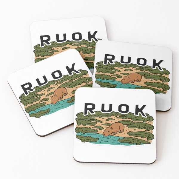 Item preview, Copy of R U OK? Crocodile dirt and capybara TEXT designed and sold by HAPPY CAPPY.