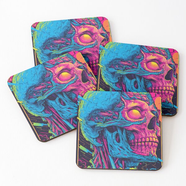 Item preview, Psychedelic Skull Anatomy – Neon Cyberpunk Style designed and sold by Moss and Moon Studio.