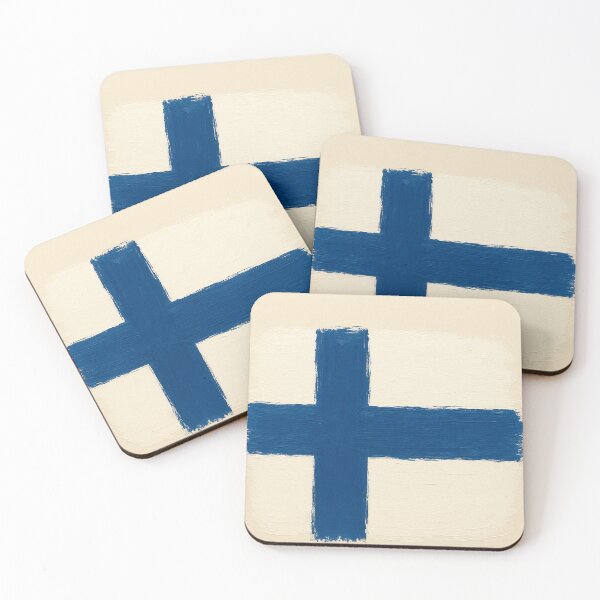 Item preview, Finland Flag – Brushstroke Texture Design designed and sold by PrometheusStyle.