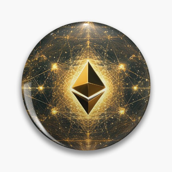 Item preview, ETH Gold Core – Ethereum-Inspired Digital Crypto Symbol | Geometric Gold Energy Art designed and sold by czki.
