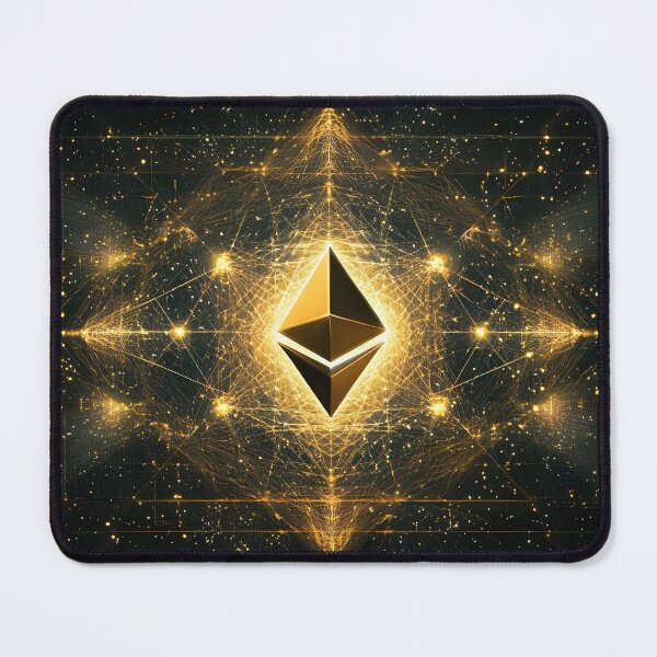 Item preview, ETH Gold Core – Ethereum-Inspired Digital Crypto Symbol | Geometric Gold Energy Art designed and sold by czki.