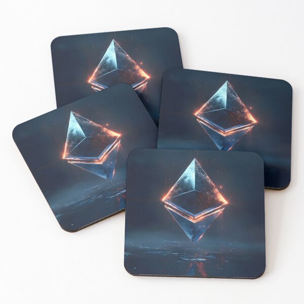 Item preview, Frozen Signal – Ethereum Symbol in a Digital Future | Sci-Fi Crypto Energy Art designed and sold by czki.
