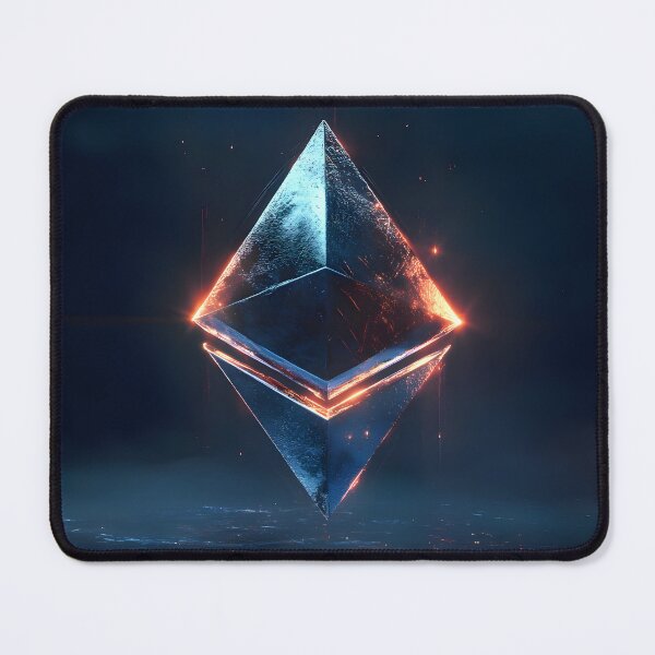 Item preview, Frozen Signal – Ethereum Symbol in a Digital Future | Sci-Fi Crypto Energy Art designed and sold by czki.
