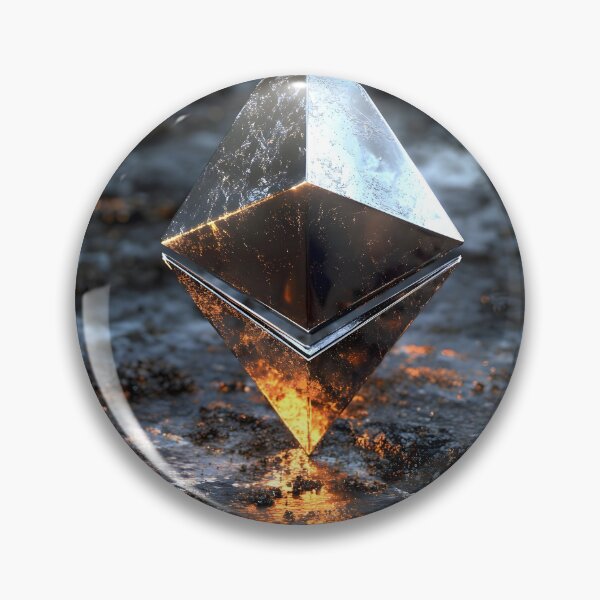 Item preview, Forged in Flame – Ethereum Symbol in Molten Ground | Lava Crypto Core Art designed and sold by czki.