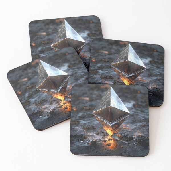 Item preview, Forged in Flame – Ethereum Symbol in Molten Ground | Lava Crypto Core Art designed and sold by czki.