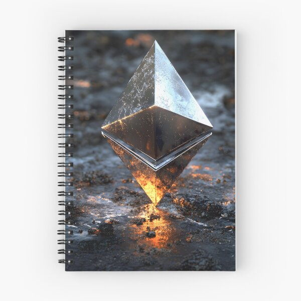 Item preview, Forged in Flame – Ethereum Symbol in Molten Ground | Lava Crypto Core Art designed and sold by czki.