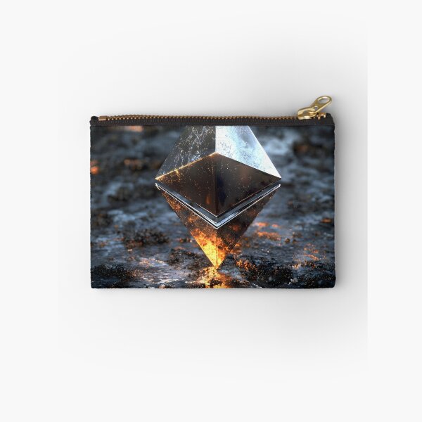 Item preview, Forged in Flame – Ethereum Symbol in Molten Ground | Lava Crypto Core Art designed and sold by czki.