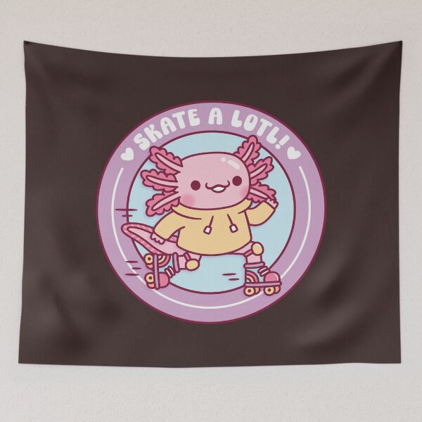 Item preview, Cute Axolotl Roller Skating Skate A Lotl Funny Pun designed and sold by rustydoodle.
