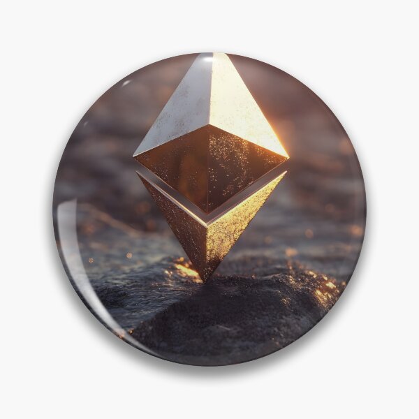 Item preview, Sunset Signal – Ethereum Emblem in Golden Light | Serene Crypto Minimalism designed and sold by czki.
