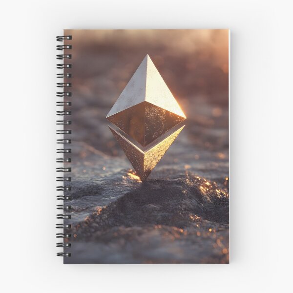 Item preview, Sunset Signal – Ethereum Emblem in Golden Light | Serene Crypto Minimalism designed and sold by czki.