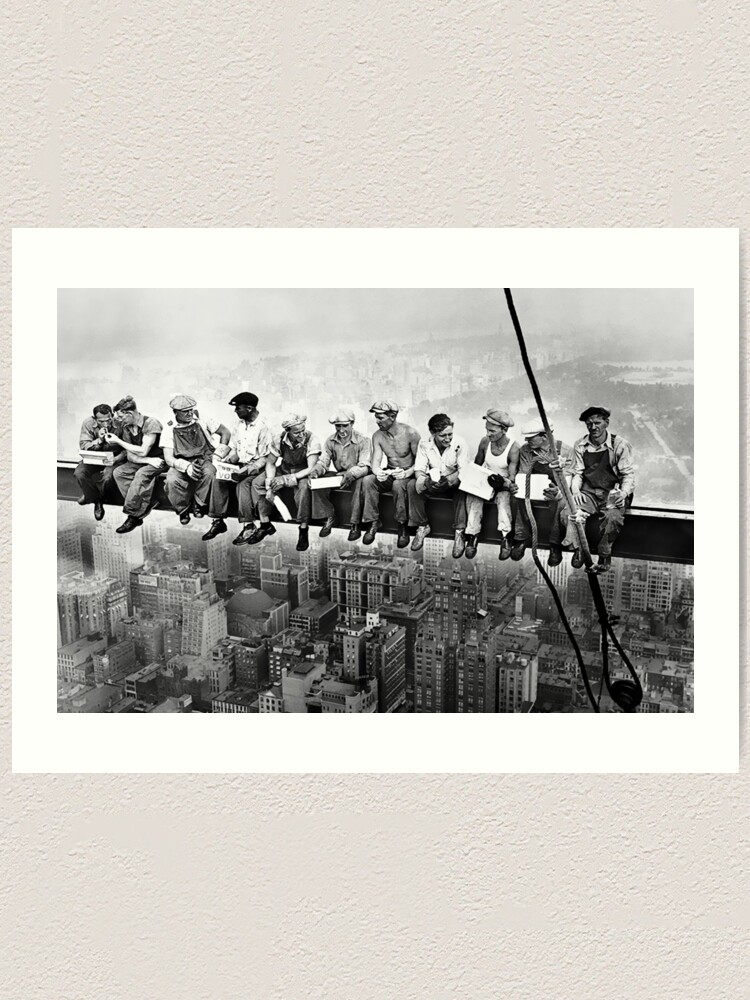 Poster Affiche Vintage Photographie - Lunch Atop A Skyscraper - New York Manhattan