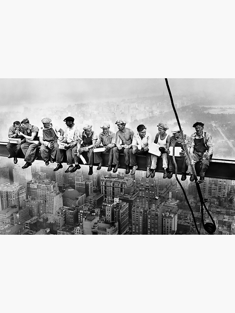 "Lunch Atop A Skyscraper Retro" Framed Art Print for Sale by RMSphoto