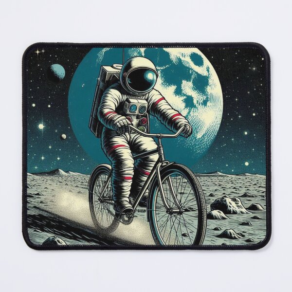 Item preview, astronaut cycling in space designed and sold by Dogandesighn.