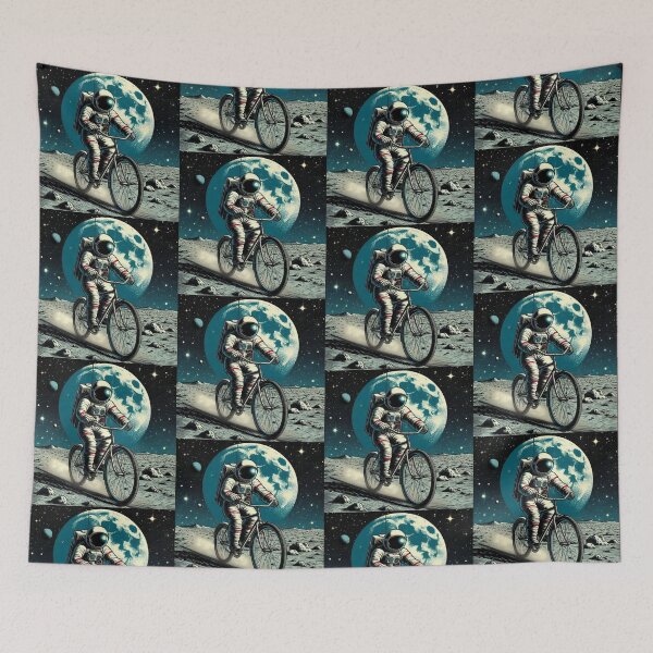 Item preview, astronaut cycling in space designed and sold by Dogandesighn.