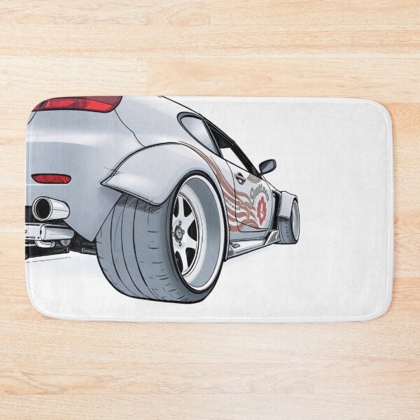Item preview, white drifting racing style vehicle with wide tires and racing car wheel designed and sold by koringaFTS.