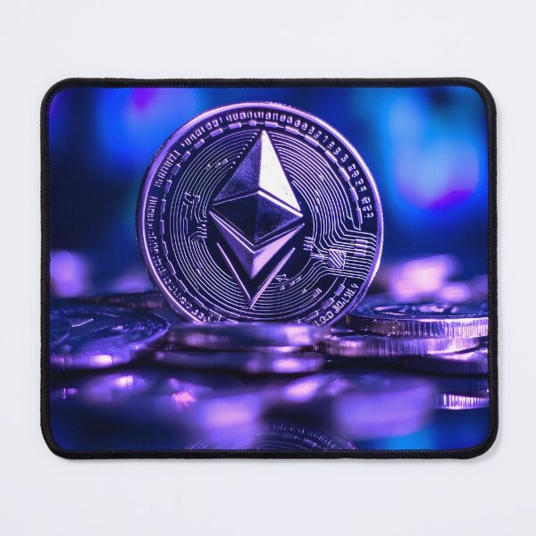 Item preview, Ethereum Coin Glow – Cyber Crypto Art for Tech Fans designed and sold by czki.