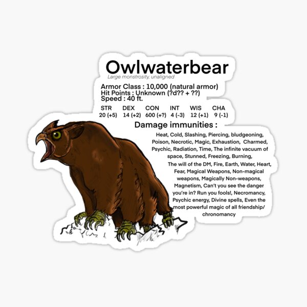 Item preview, Owl-water-bear designed and sold by Agreeablefables.