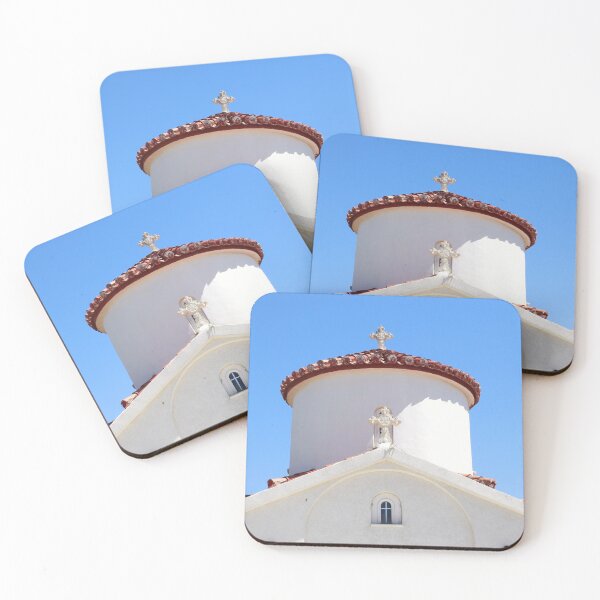 Item preview, White Church with Red Roof and Blue Sky, Alexandroupolis, Greece designed and sold by Anastasia Kaneva.