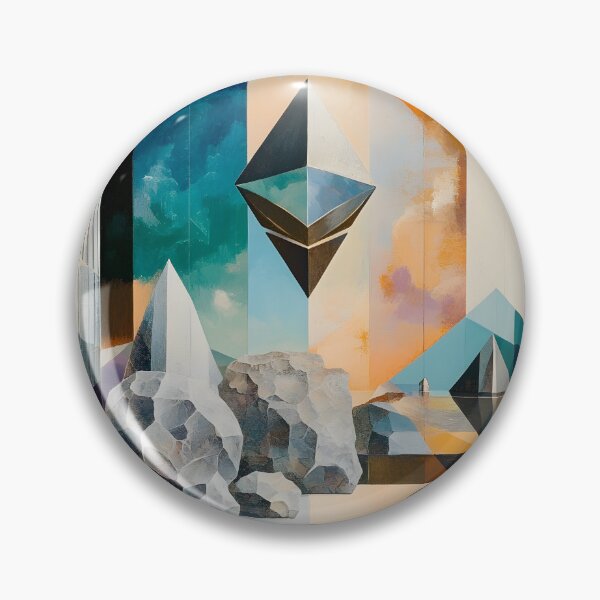 Item preview, Crypto Icons Collide – Modern ETH & BTC Art for Web3 Enthusiasts designed and sold by czki.
