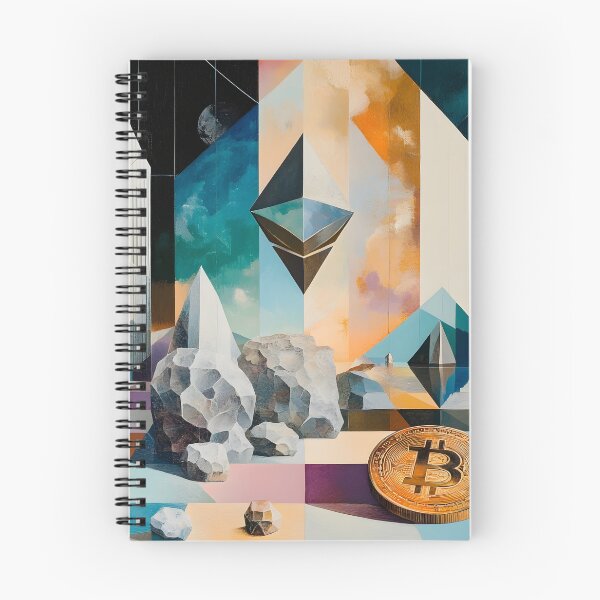Item preview, Crypto Icons Collide – Modern ETH & BTC Art for Web3 Enthusiasts designed and sold by czki.