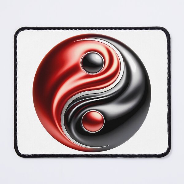 Item preview, Ying-Yang symbol round in black and red shine designed and sold by AD-Digital-Art.