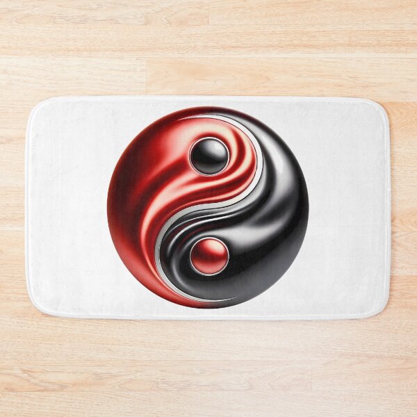 Item preview, Ying-Yang symbol round in black and red shine designed and sold by AD-Digital-Art.