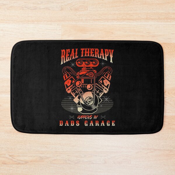 Item preview, Real Therapy Happens In Dads Garage Funny Supercharger Engine Racing Mechanic Fast Cars Fathers Day Daddy Father designed and sold by CarantinedChaos.
