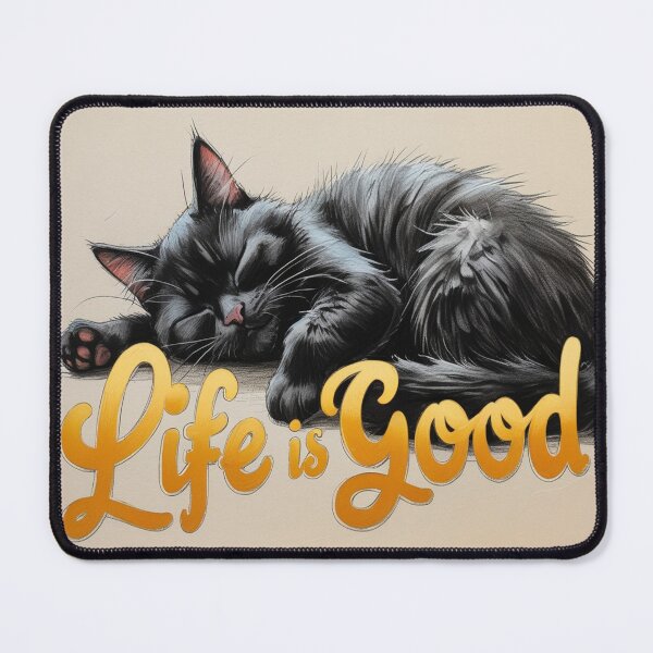 Item preview, Sleeping Black cat, Life is Good. designed and sold by Olberic.
