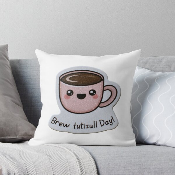 Item preview, Cartoon Coffee Cup Illustration Brewtiful Day Sticker Design Perfect for Coffee Lovers designed and sold by ModNoy.