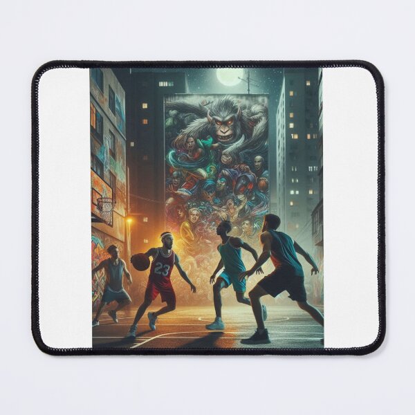 Item preview, Street Ball Under the Lights – Night Basketball with Graffiti Backdrop designed and sold by ashokreddy343.
