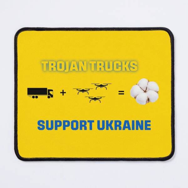 Item preview, Trojan Trucks Support Ukraine Operation Spider Web Print designed and sold by cabana.space.