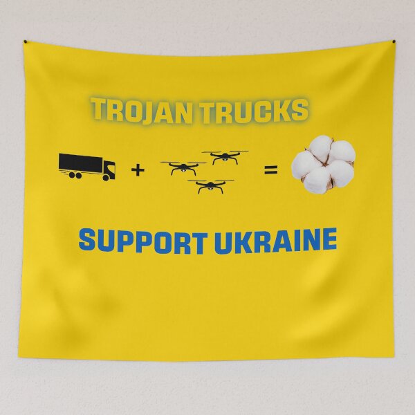 Item preview, Trojan Trucks Support Ukraine Operation Spider Web Print designed and sold by cabana.space.