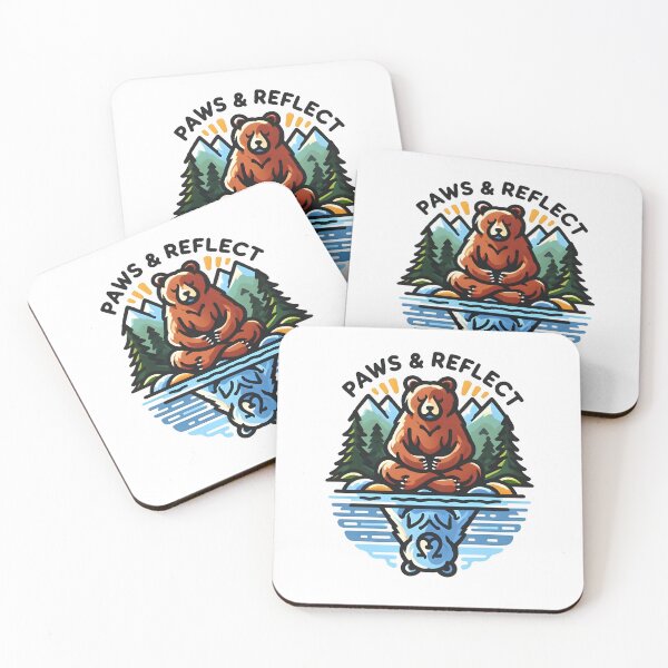 Item preview, river, paws and reflect, yoga, bear designed and sold by TrueArtVibes.
