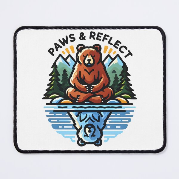 Item preview, river, paws and reflect, yoga, bear designed and sold by TrueArtVibes.