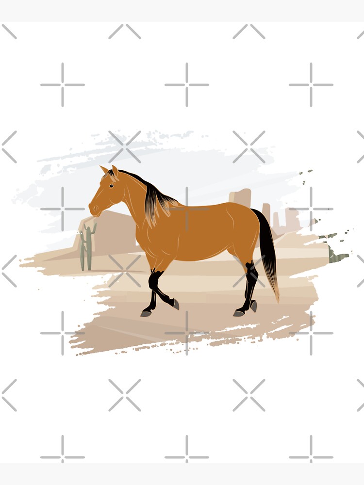 Aperçu 5 sur 5. Tote bag avec l'œuvre Cheval Abstang, cheval isabelle sur un fond de paysage, cheval de selle, races de chevaux des États Unis créée et vendue par WebEquitation.