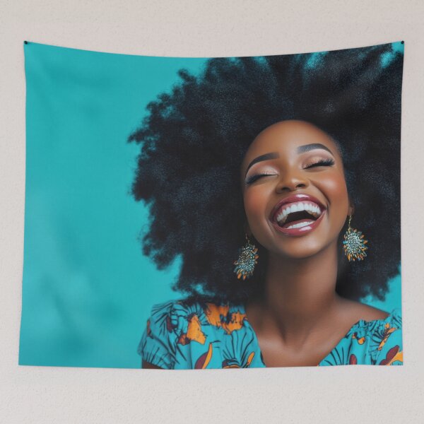 Item preview, Joyful woman with vibrant hair designed and sold by anytka.