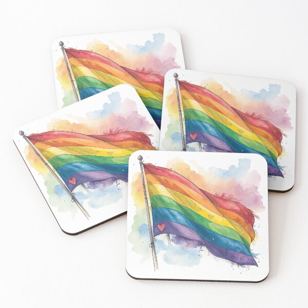Item preview, Aesthetic Rainbow Flag - Fluid Watercolor Love & Diversity Option designed and sold by asliberry.